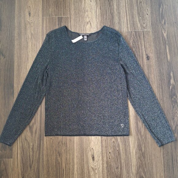 NWT Victoria's Secret Mesh Shimmer Long Sleeve Tee Size M/L Y2K - Picture 1 of 8